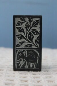 Carved Black Marble Pen Stand